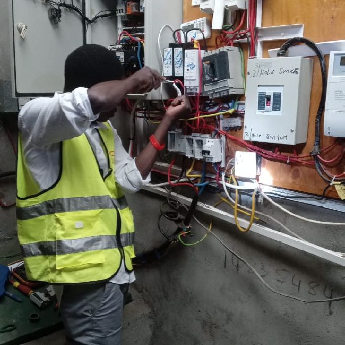 Electric metre installation for different clients