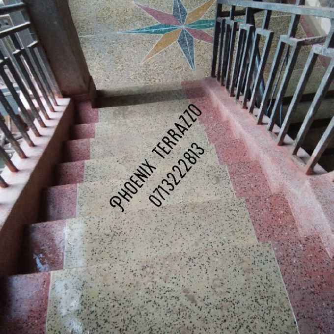 stairs,verandah terrazzo floor
