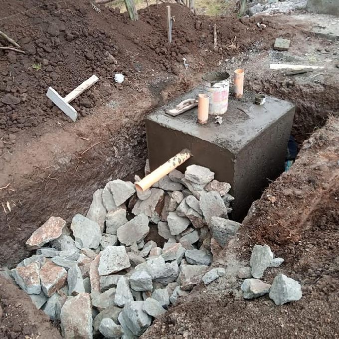 Concrete Biodigester Installation Work for a New House in Makueni