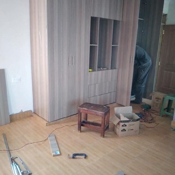 Designing & Building of a White Ash MDF Board Wardrobe in Thika