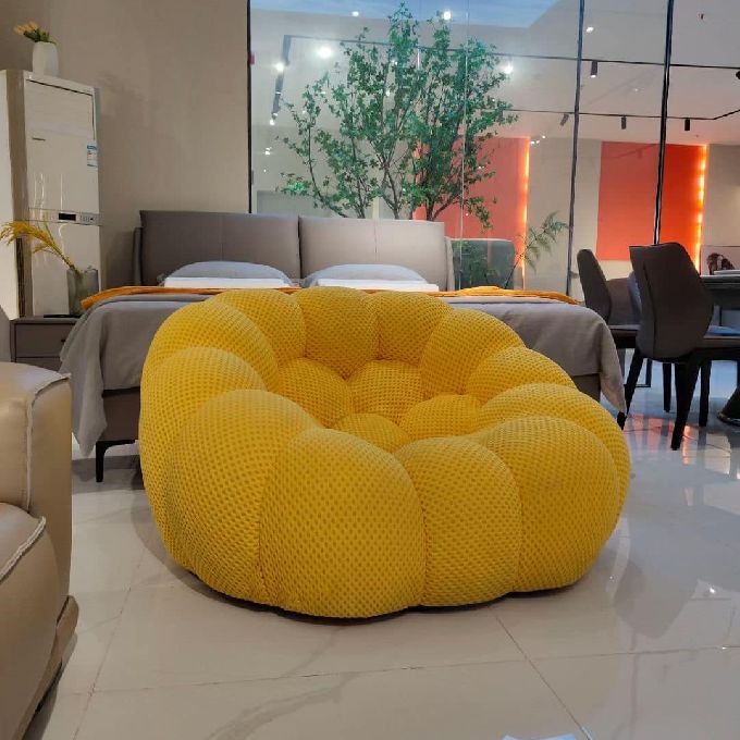 Sale & Supply of a Single Yellow Woolen Sofa for a Client in Langata