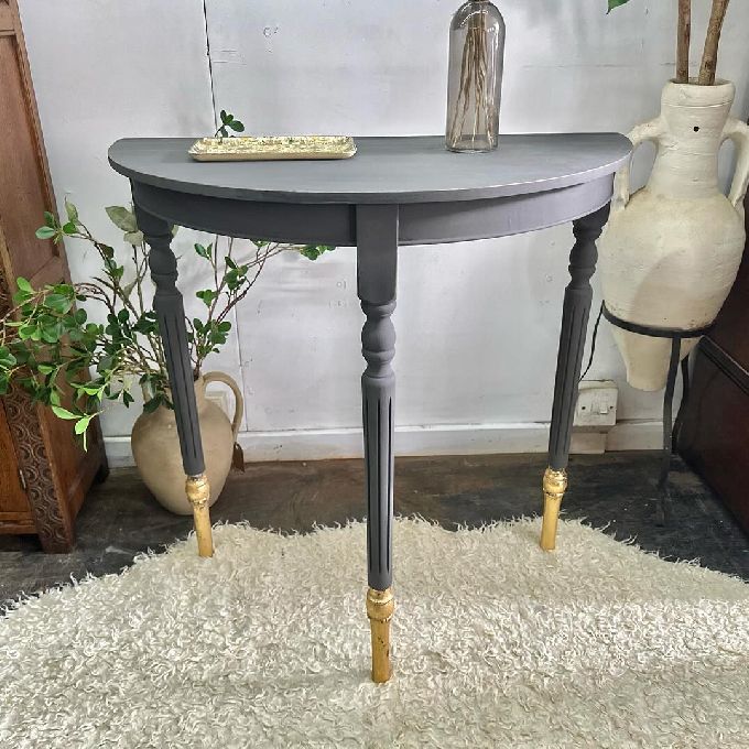 Grey & Gold Half-Moon Console Table for Sale in Kasarani
