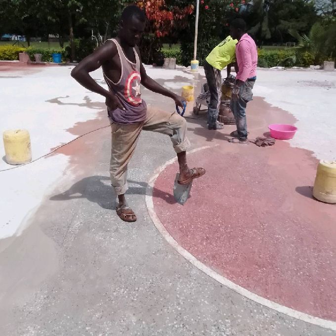Terrazzo Floor Installation Project For a Basketball Court in Umoja