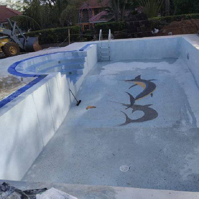 Terrazzo Flooring Specialists for a Swimming pool in Nyali