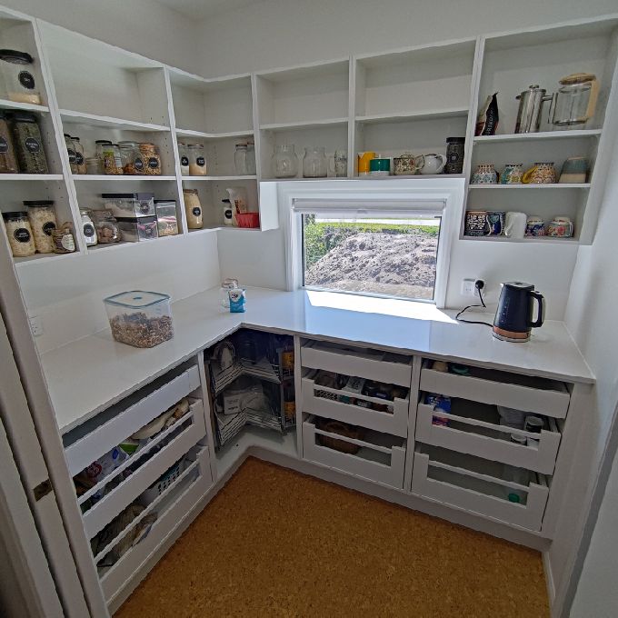 Installation of Kitchen Storage Shelves and Drawers in Kiembeni