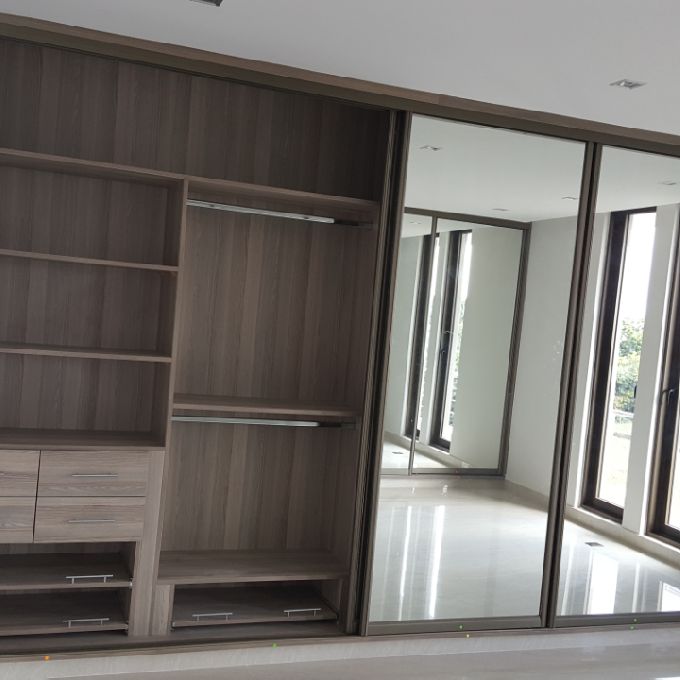 Sliding Glass Door Wardrobe Closet Cabinet Installation in Kileleshwa