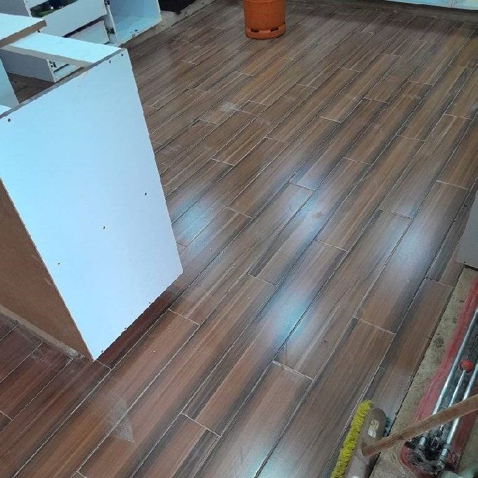 Wood Look Floor Tiles Installation for a Home in Ruaka