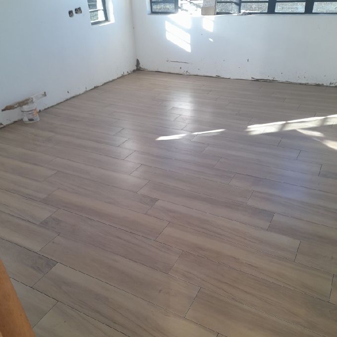 Installation of Wood Look Floor Tiles for a Home in Machakos