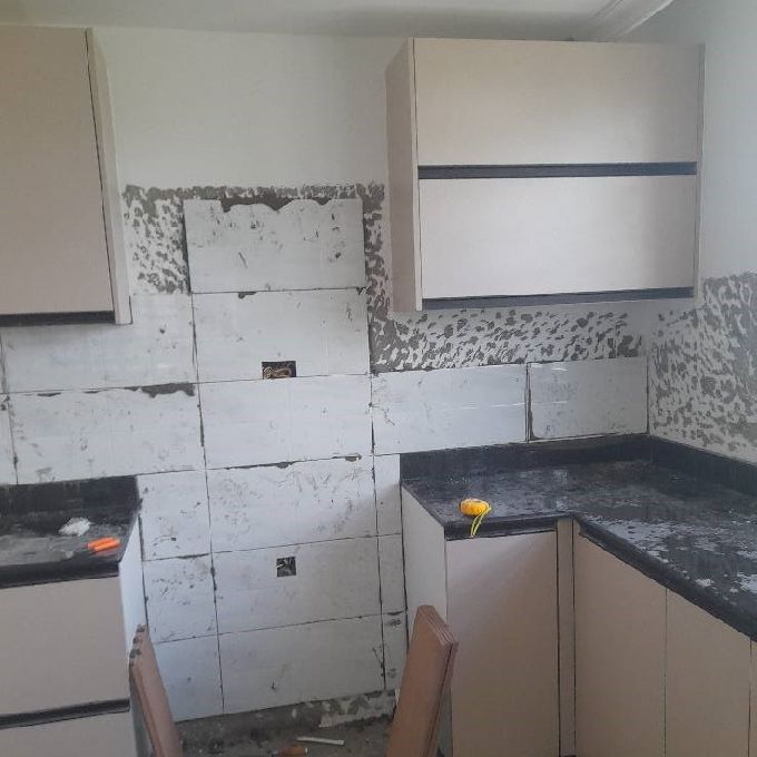 Installation of Kitchen Wall and Floor Tiles for a Home in Kisumu