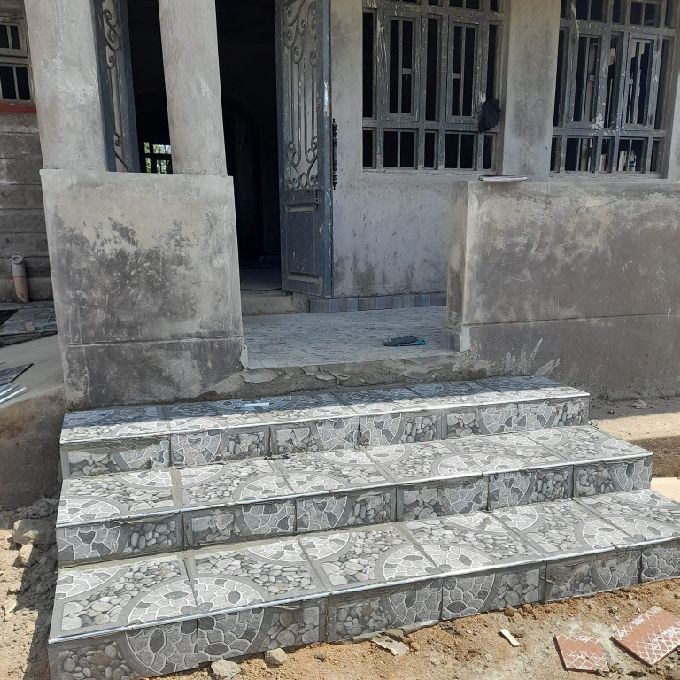 Installation Of Outdoor Tiles for a New Home in Rongai